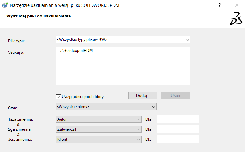 SOLIDWORKS PDM – Aktualizacja plików SOLIDWORKS do nowszej wersji
