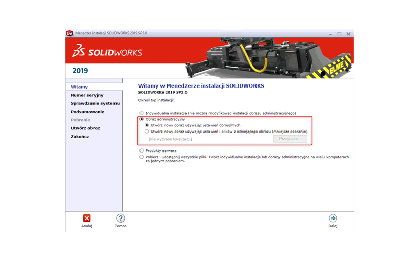 Obraz administracyjny SOLIDWORKS – instalacja skonfigurowanego oprogramowania na wielu komputerach
